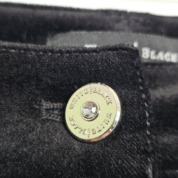 WHITE HOUSE BLACK MARKET Velvet Skirt BLACK size 0 XS Rhinestones Short Retro - Picture 5 of 9